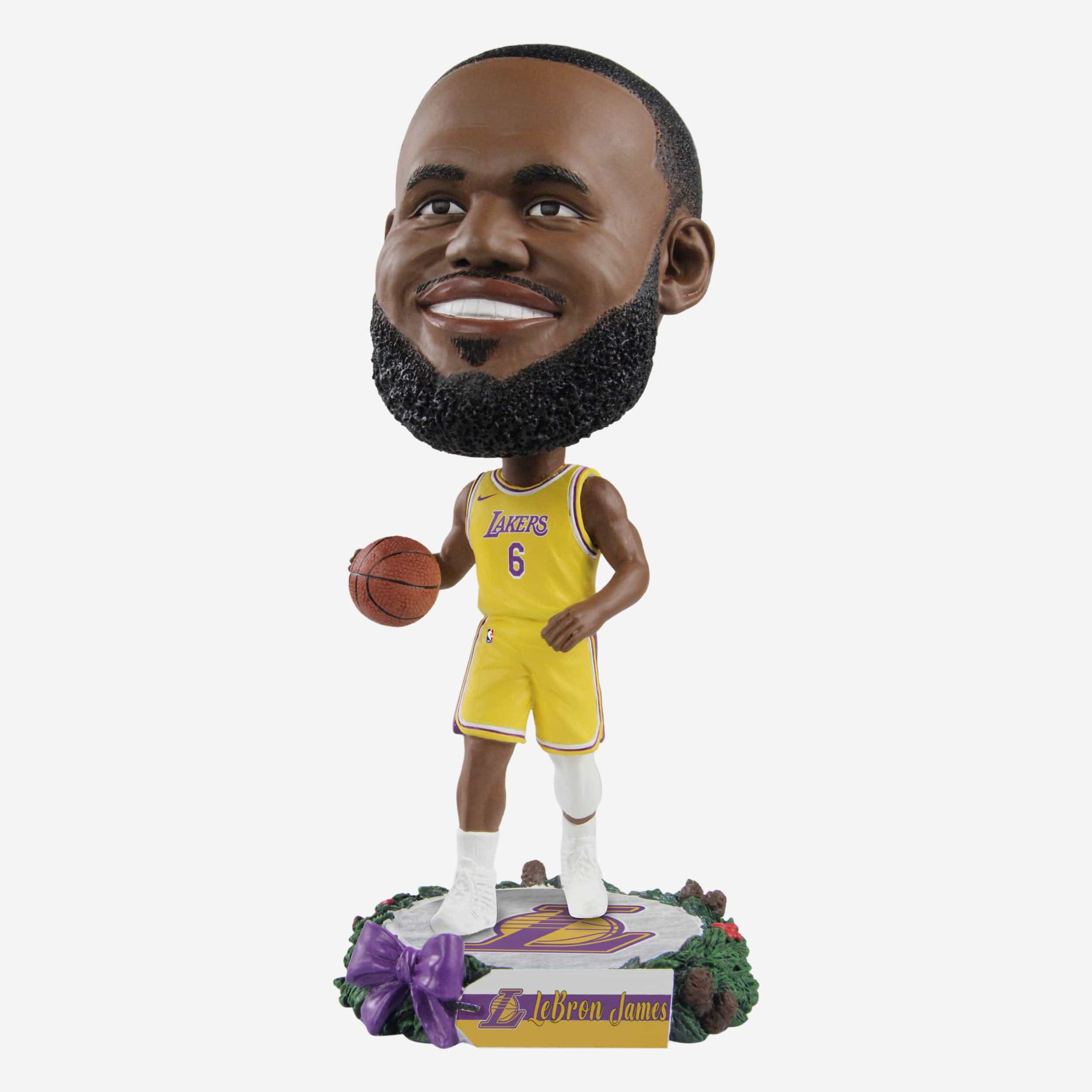 LeBron James Los Angeles Lakers Holiday Wreath Bighead Bobblehead FOCO