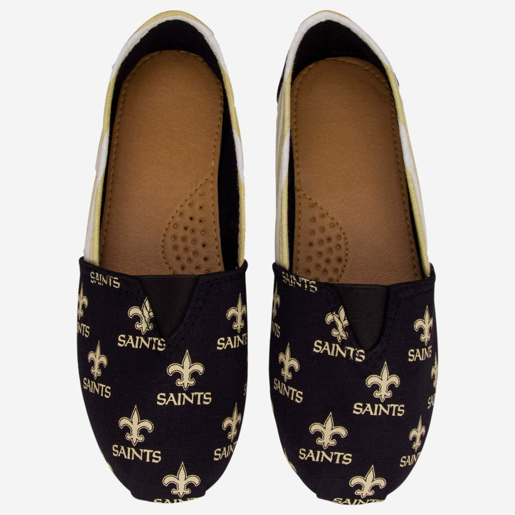 New Orleans Saints Womens Stripe Canvas Shoe FOCO