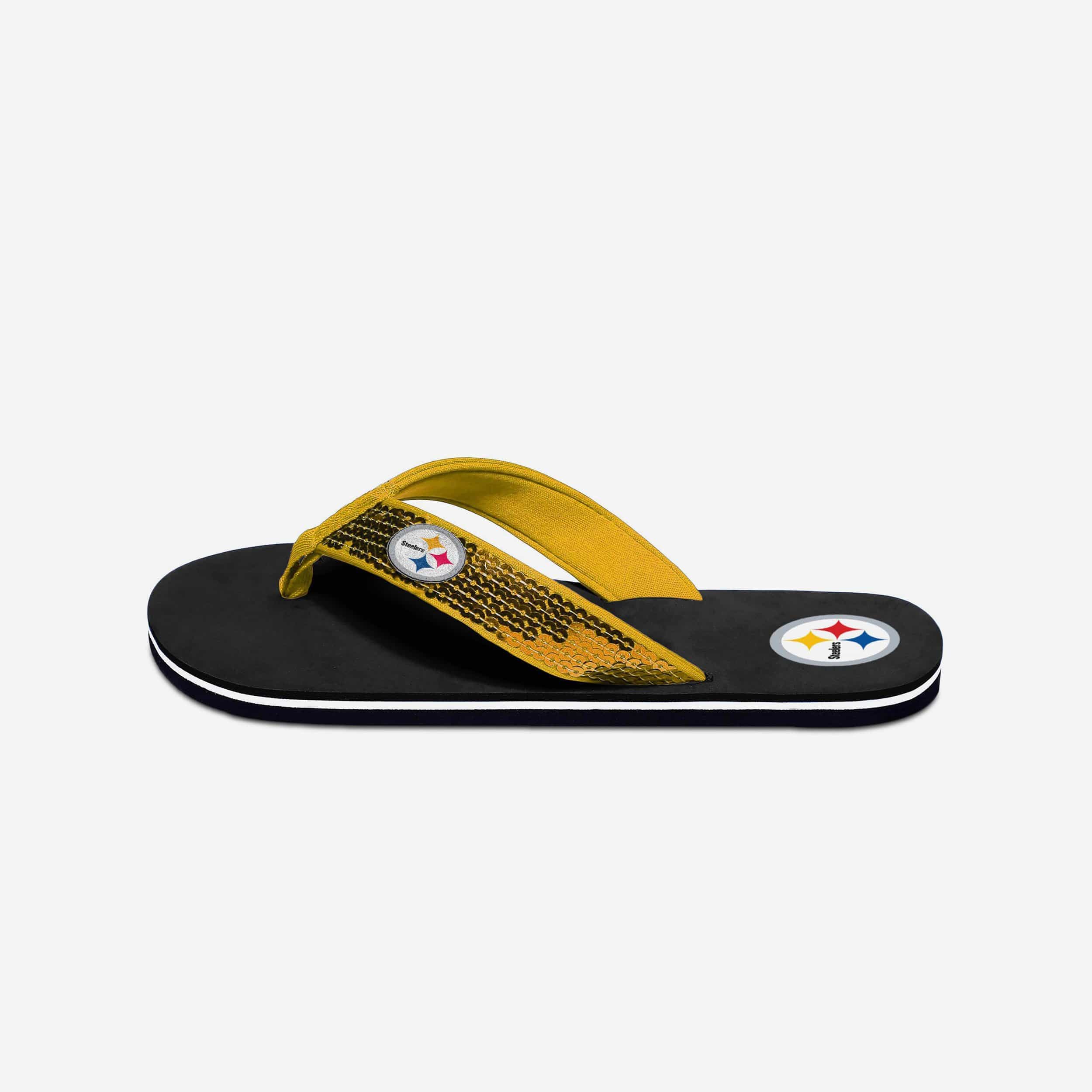 steelers flip flops