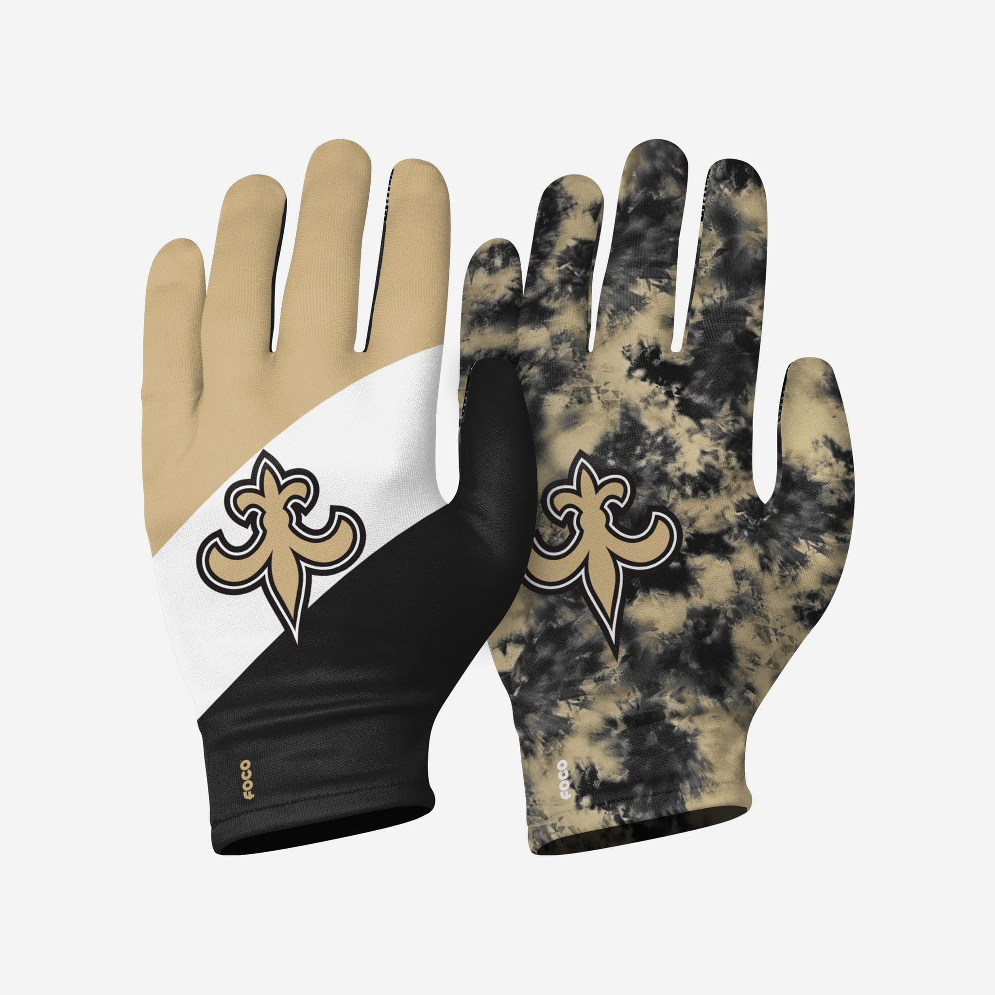 New Orleans Saints 2 Pack Reusable Stretch Gloves FOCO