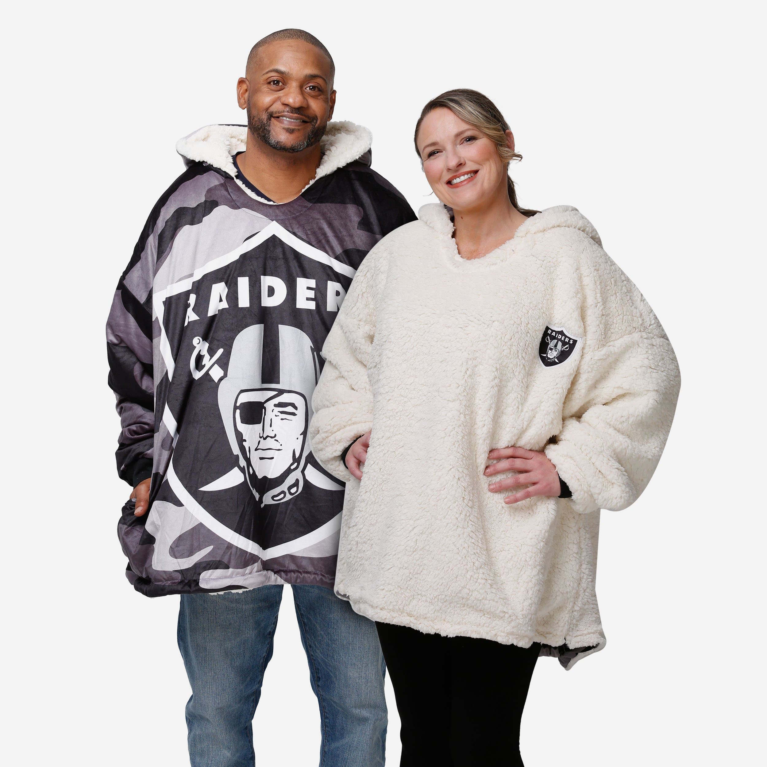 Las Vegas Raiders Black/White Reversible Sherpa Hoodeez