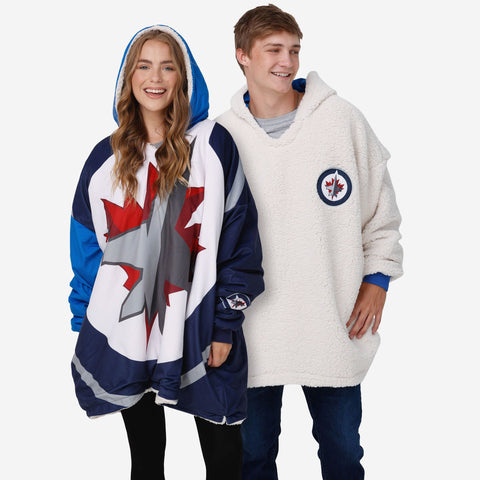 FOCO NHL Unisex-Adult NHL Reversible Oversized Sherpa Hoodie Sweatshirt  Hoodeez