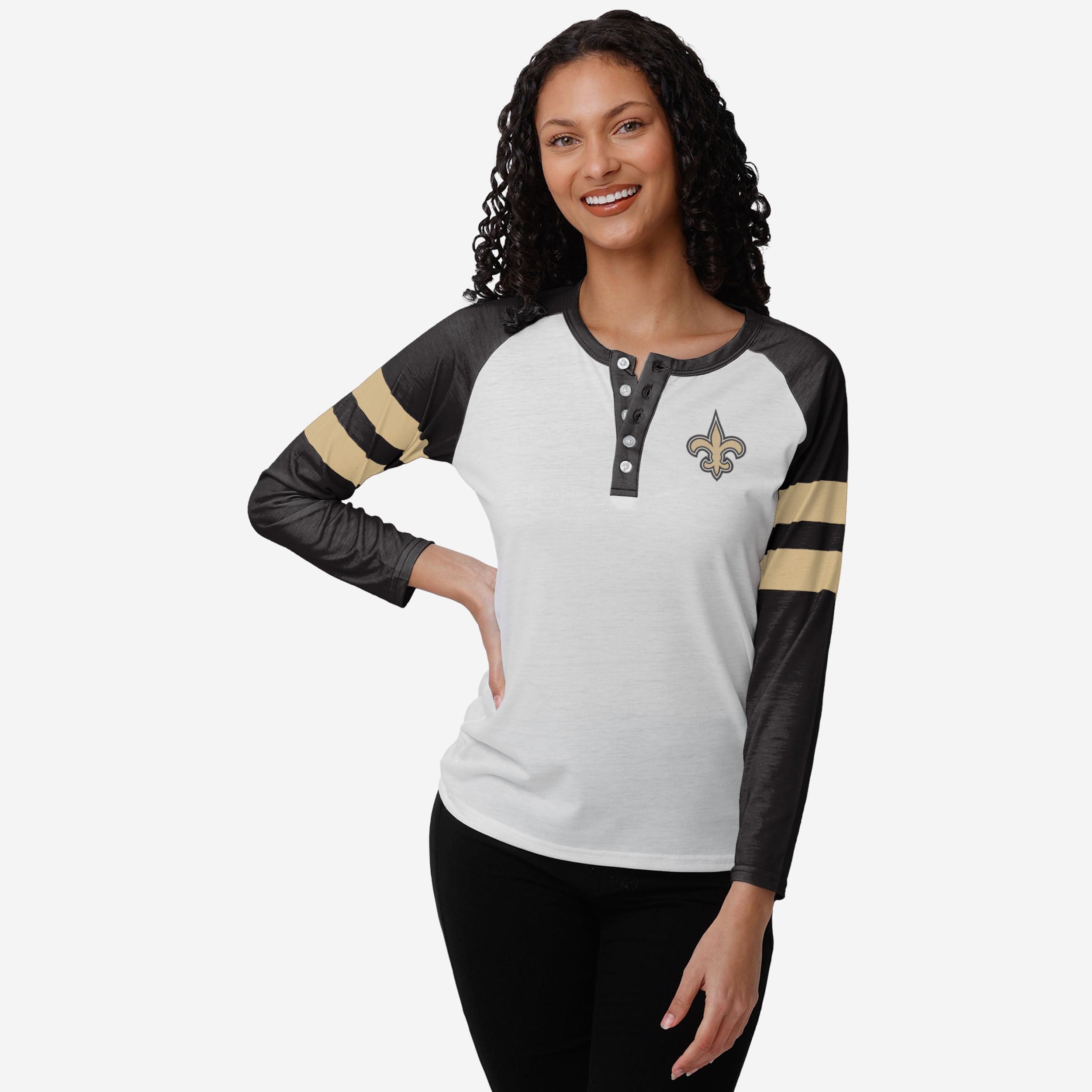 Women's Las Vegas Raiders New Era Black Athletic Varsity Lace-Up  Lightweight Long Sleeve T-Shirt