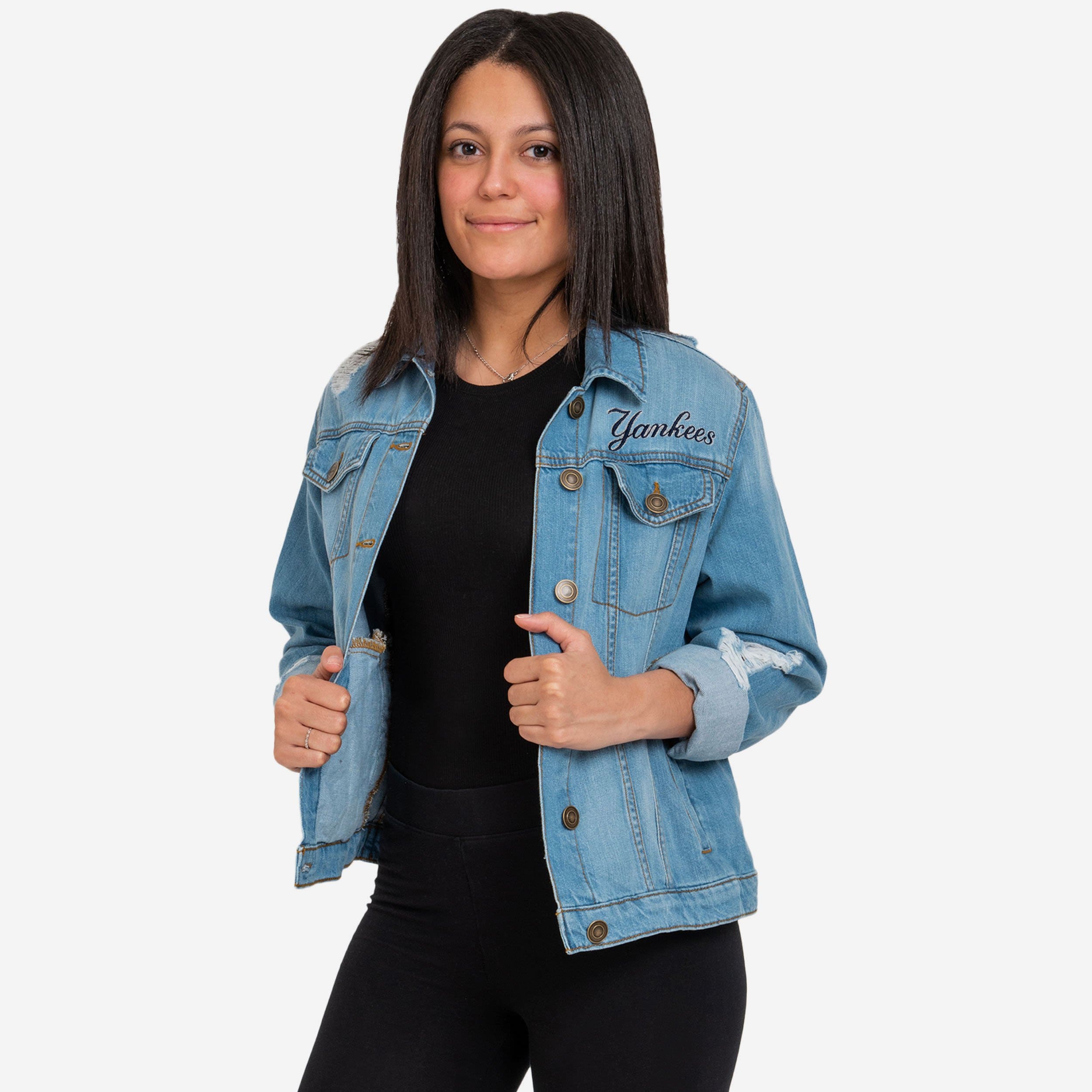 New York Yankees Womens Denim Days Jacket FOCO