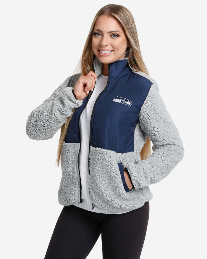 seattle seahawks womens zip front hooded sweatshirt