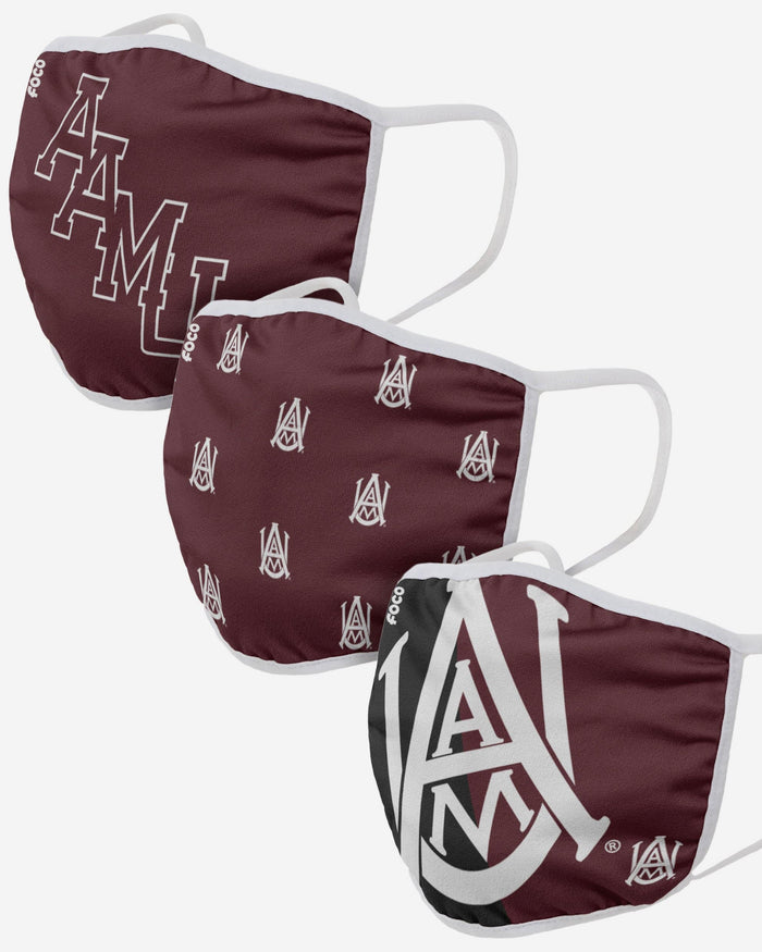 Alabama A M Bulldogs 3 Pack Face Cover Foco