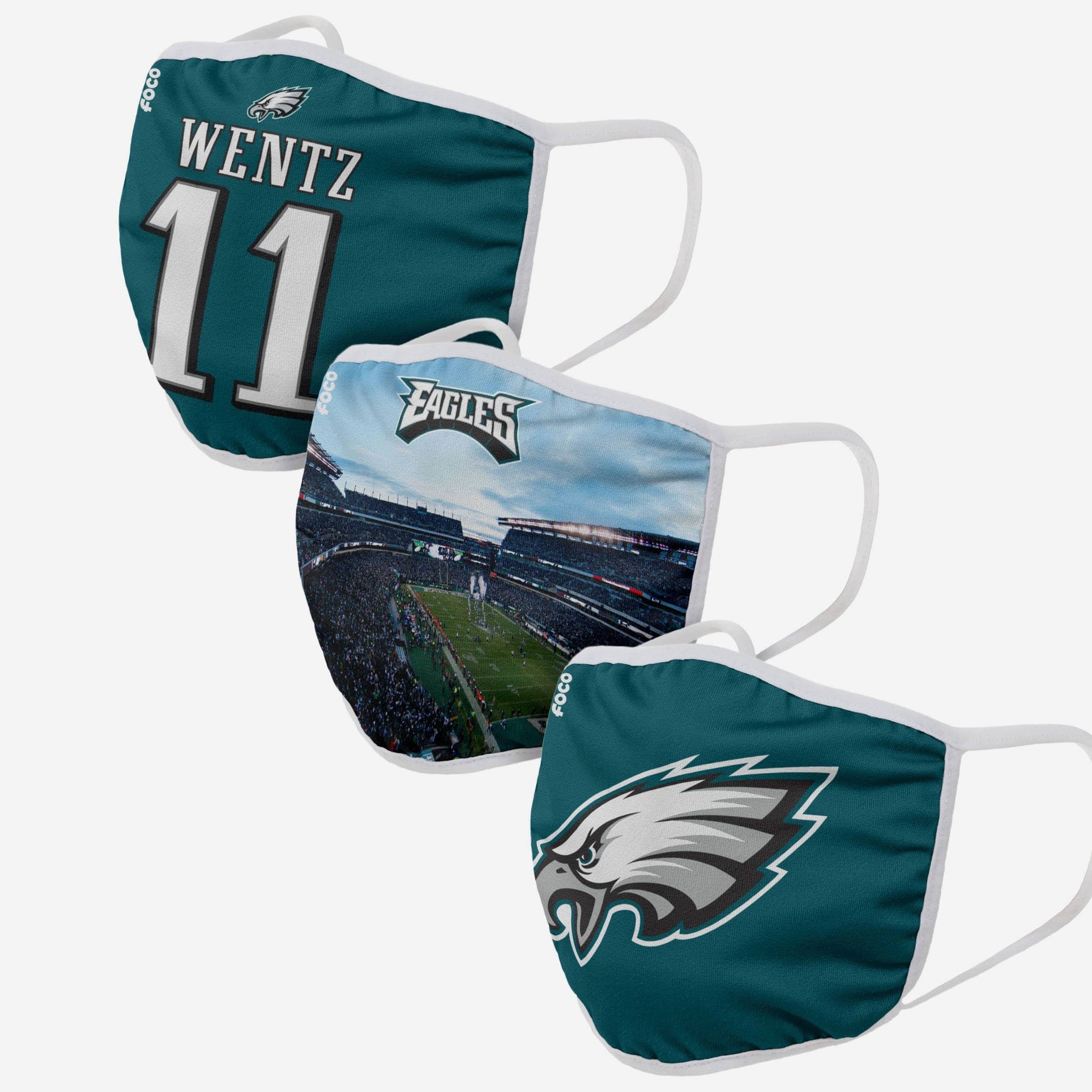 Philadelphia Eagles Fan Fest 3 Pack Face Cover FOCO