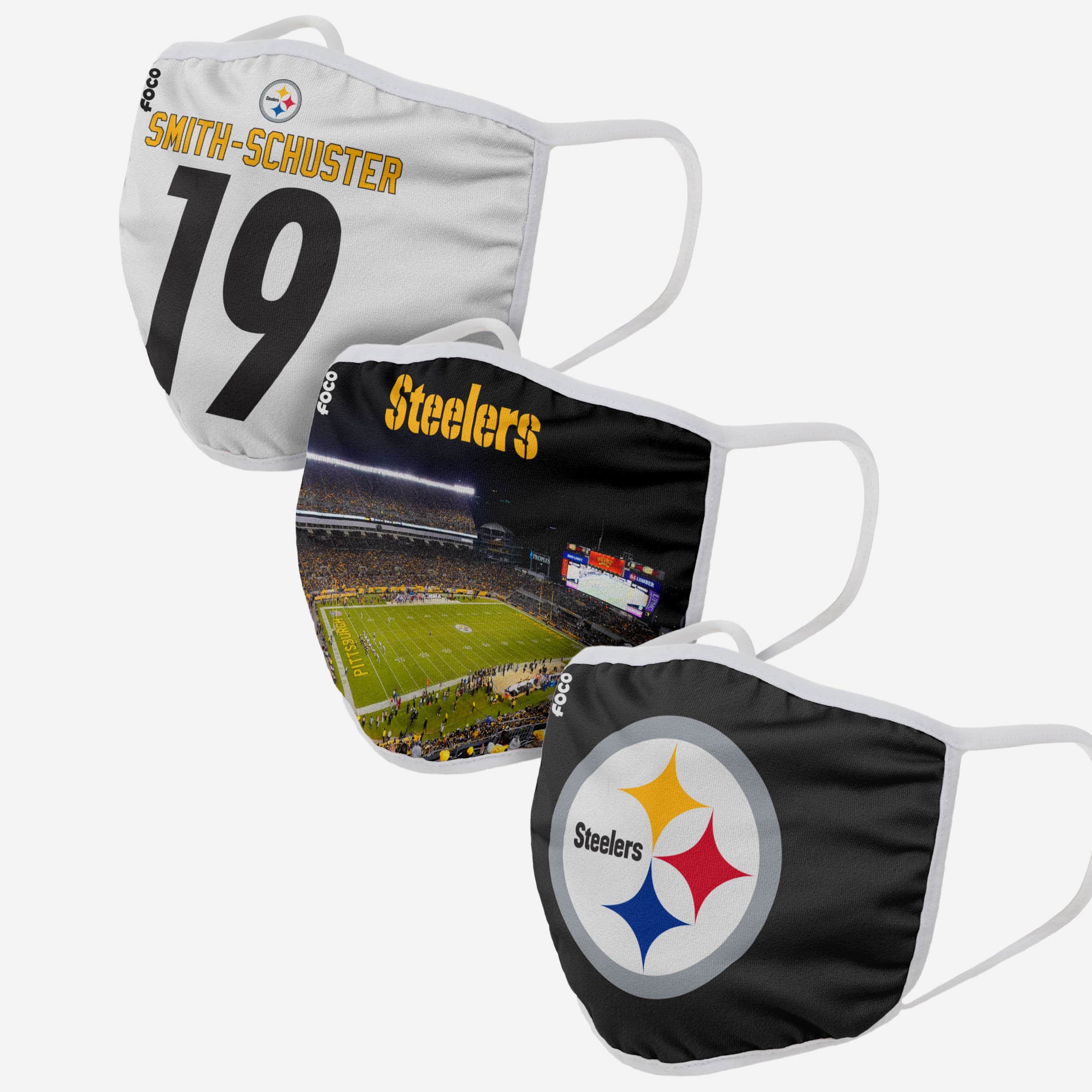 Pittsburgh Steelers Fan Fest 3 Pack Face Cover FOCO