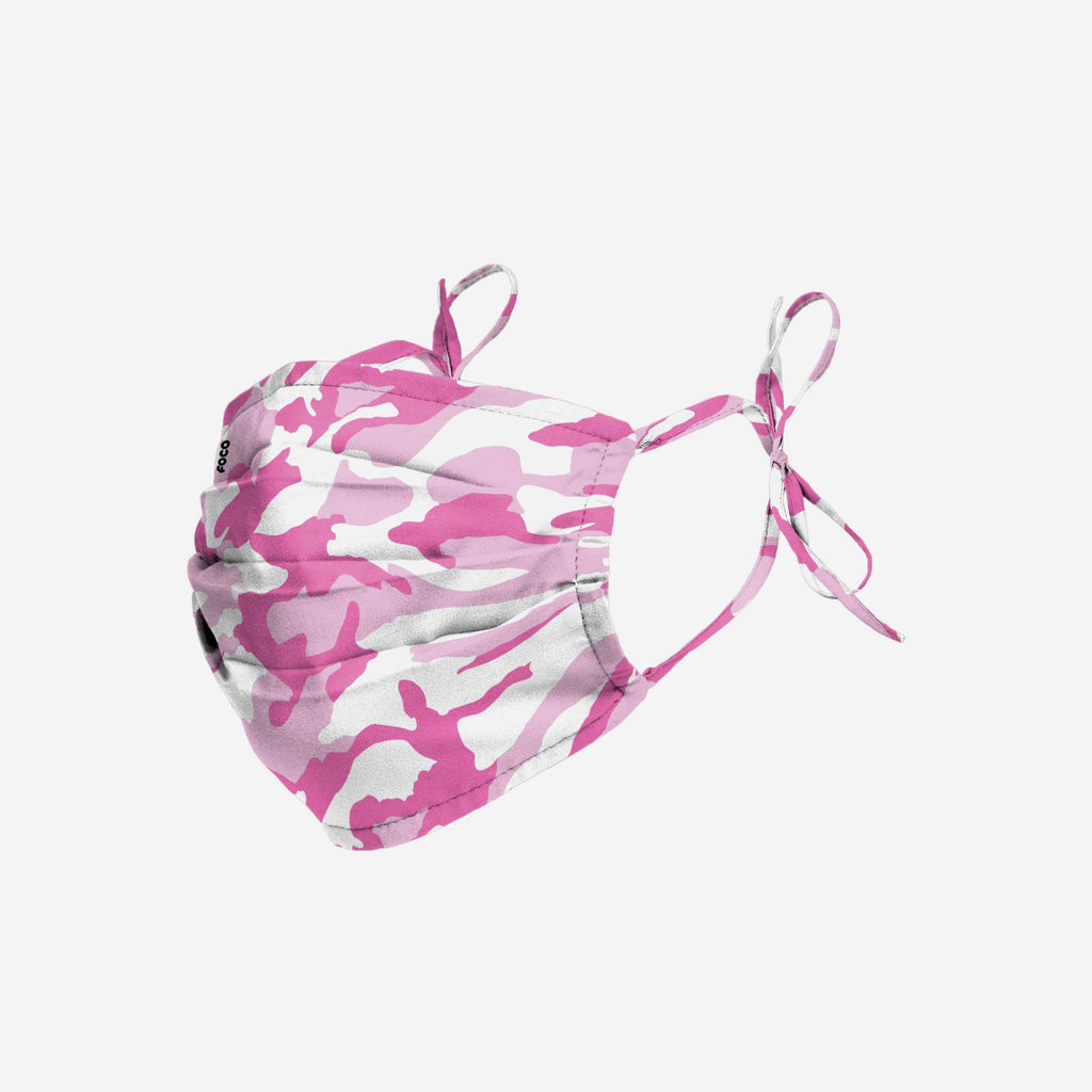 Pleated Pink Camo Tie-Back Face Cover FOCO