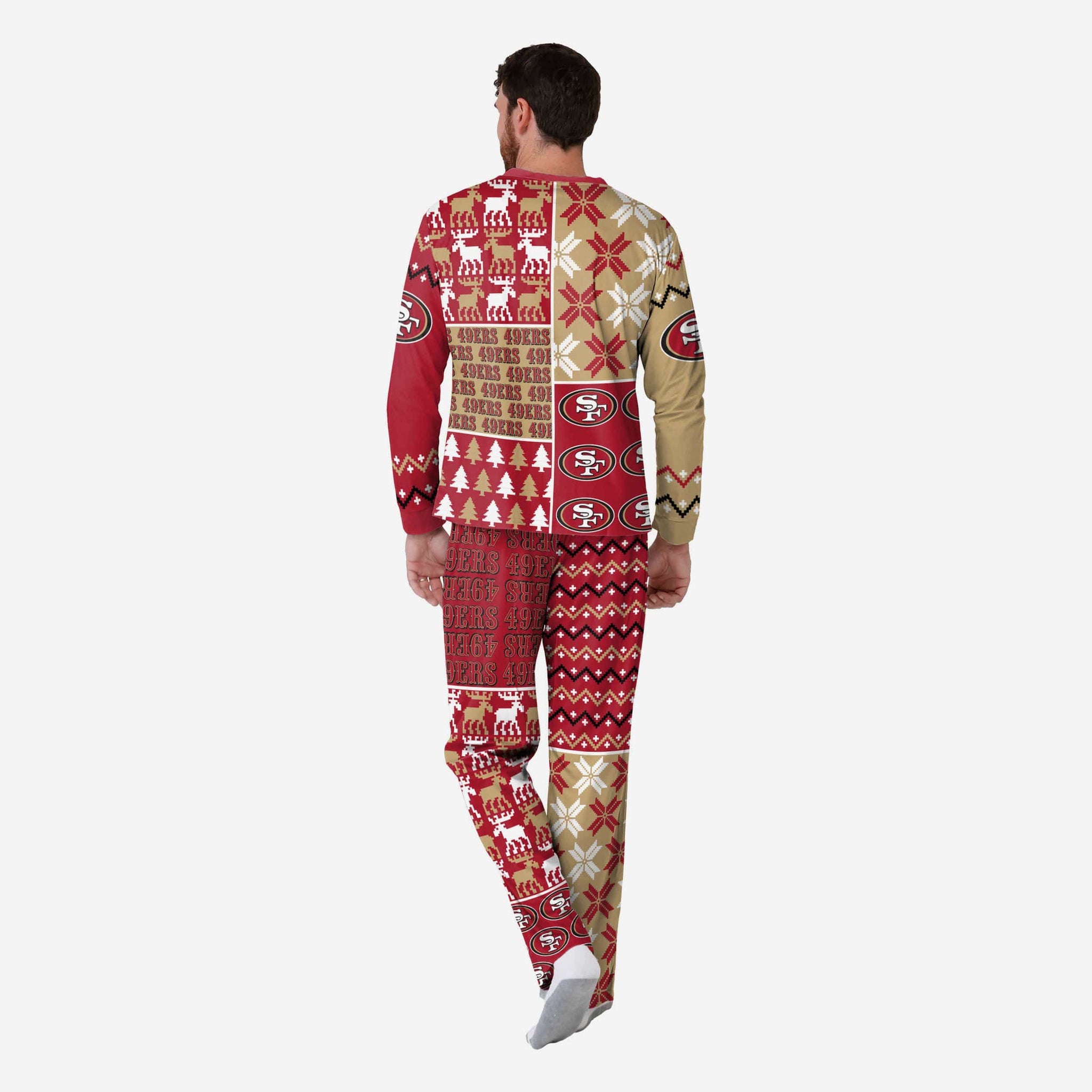 San Francisco 49ers Mens Busy Block Family Holiday Pajamas FOCO