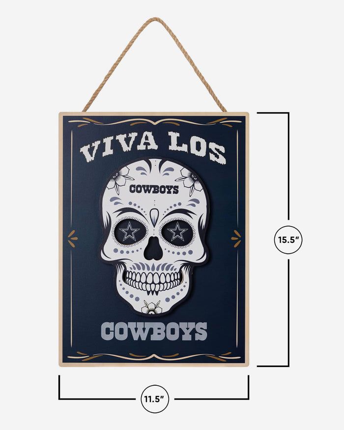 Dallas Cowboys 12'' Sugar Skull Circle Sign