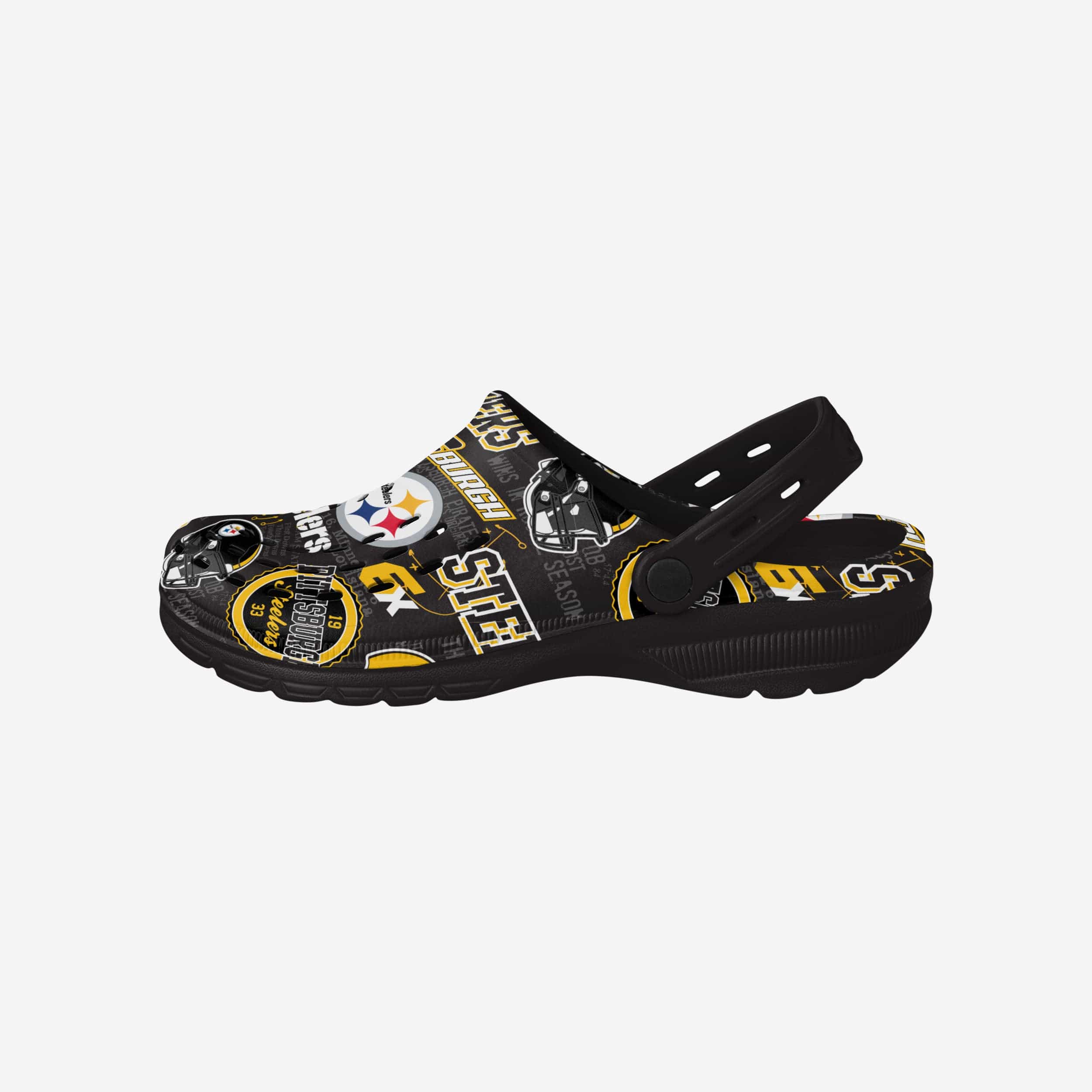 Pittsburgh Steelers Historic Print Clog With Strap