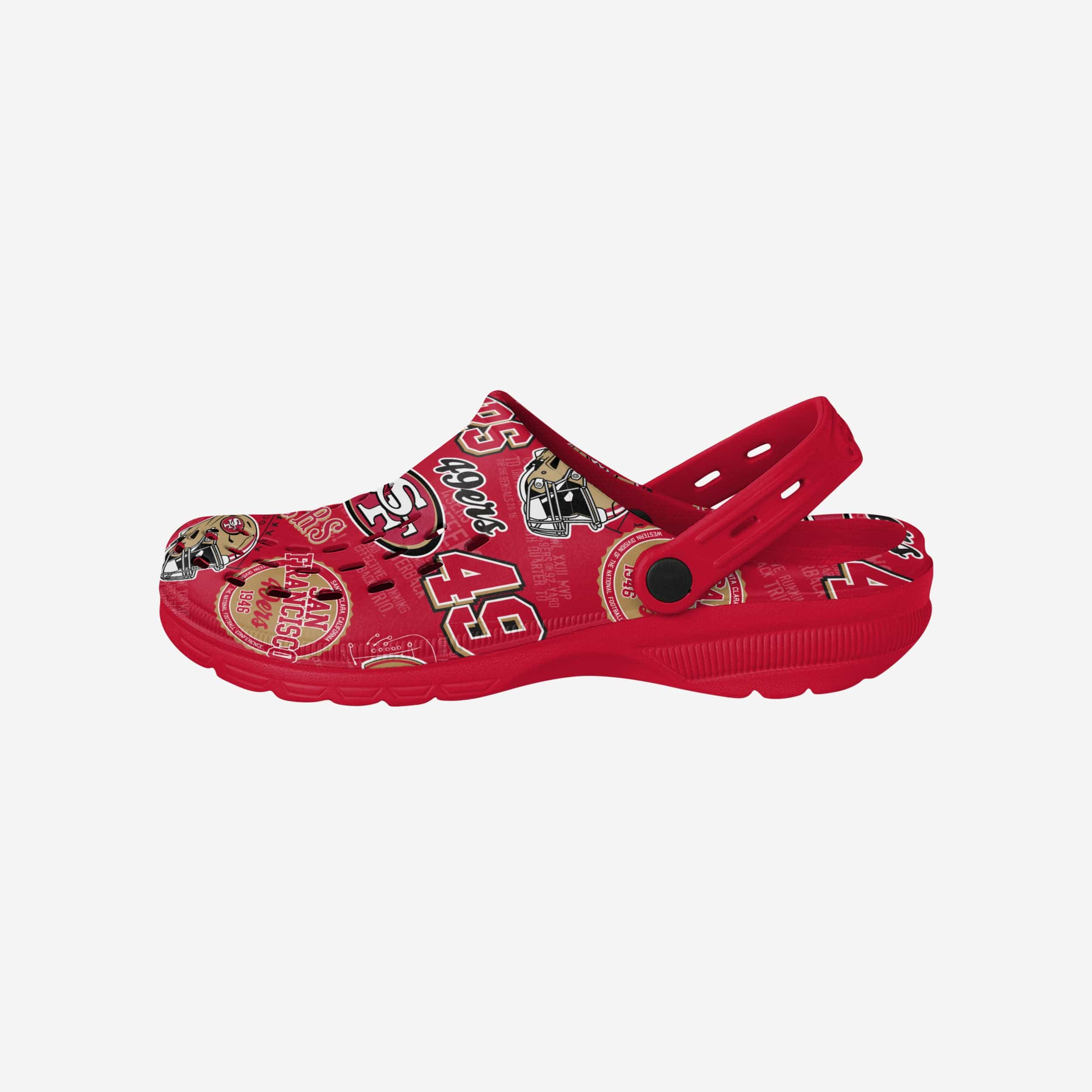 San Francisco 49ers Historic Print Clog With Strap