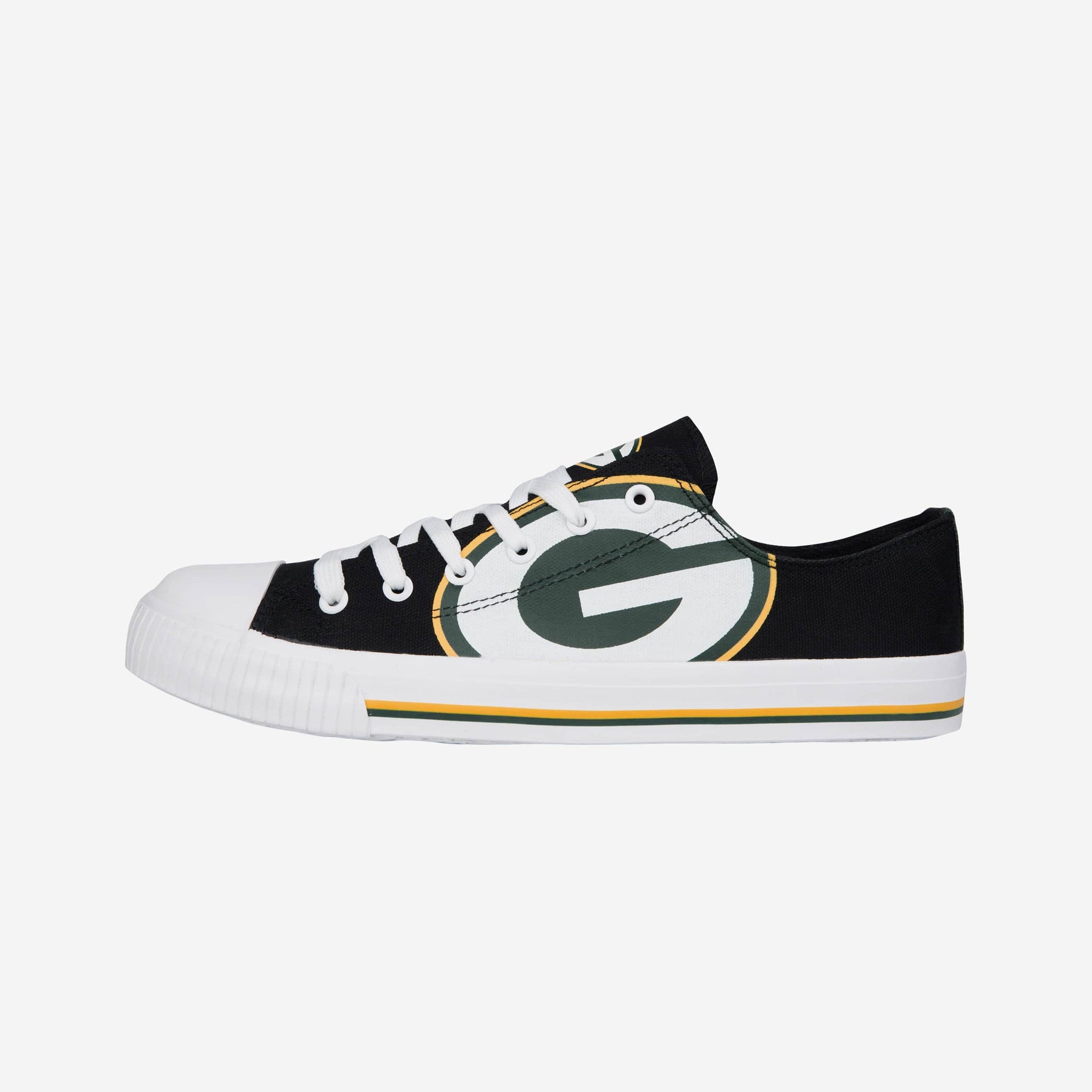Green Bay Packers Mens Low Top Big Logo Canvas Shoe FOCO
