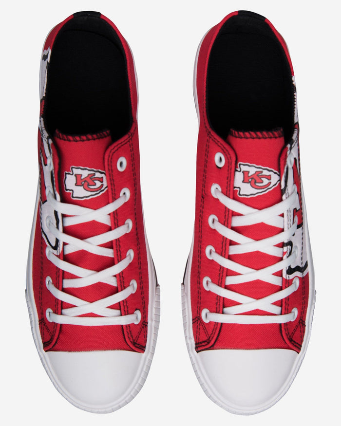 Kansas City Chiefs Mens Low Top Big Logo Canvas Shoe FOCO.com