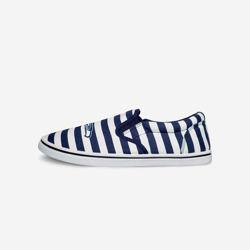 Seattle Seahawks Striped Slip On Canvas Shoe FOCO