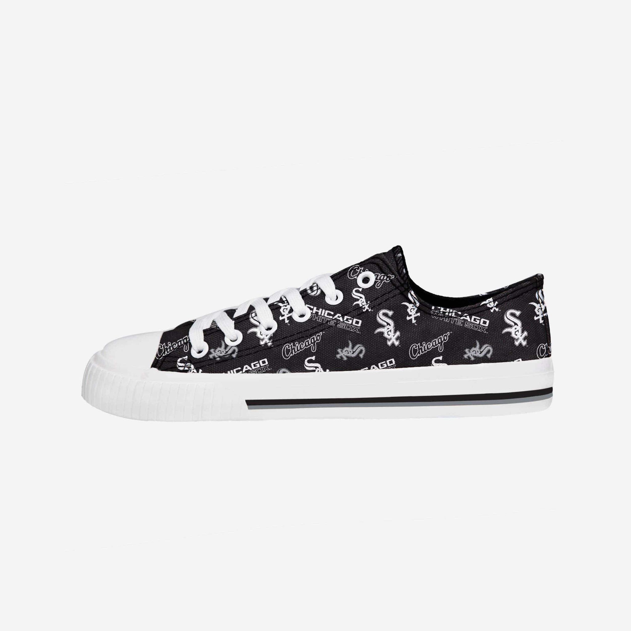 Chicago White Sox Womens Low Top Repeat Print Canvas Shoe FOCO