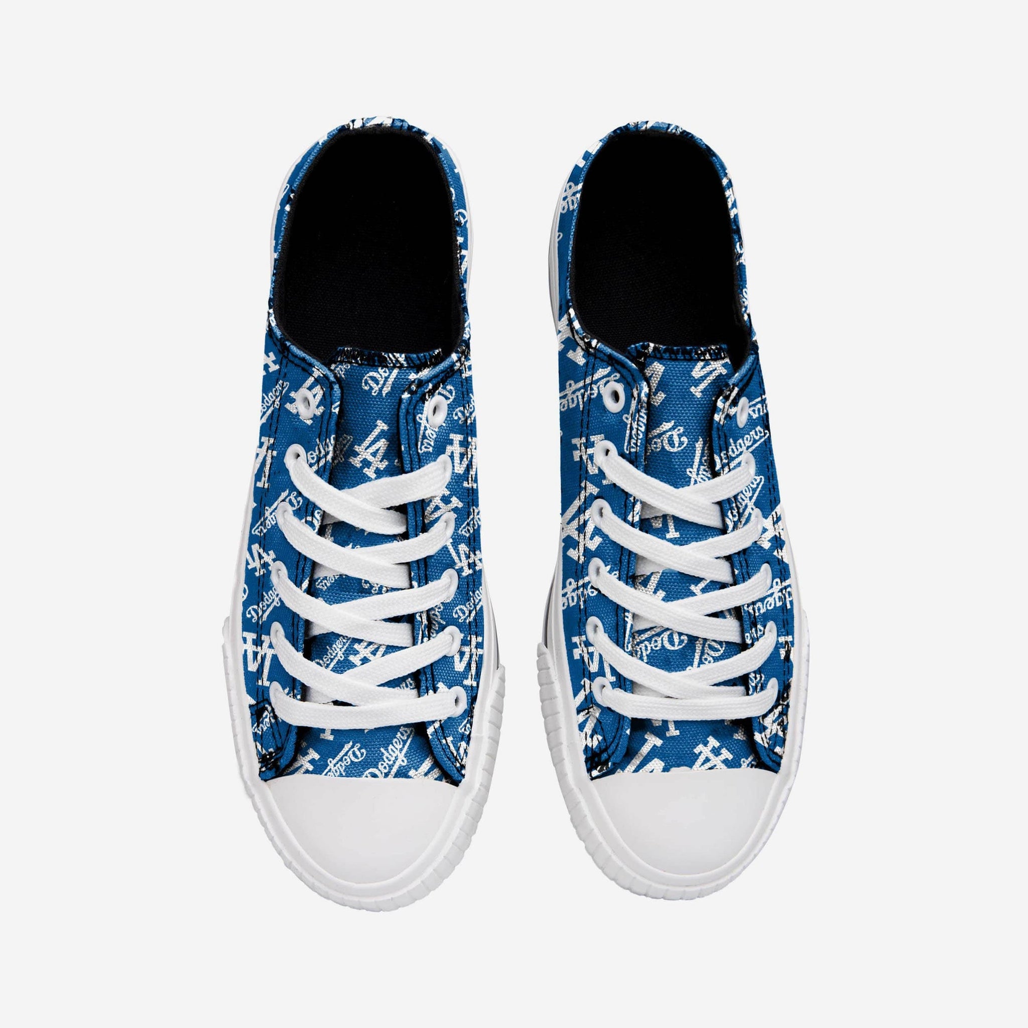 Los Angeles Dodgers Womens Low Top Repeat Print Canvas Shoe FOCO