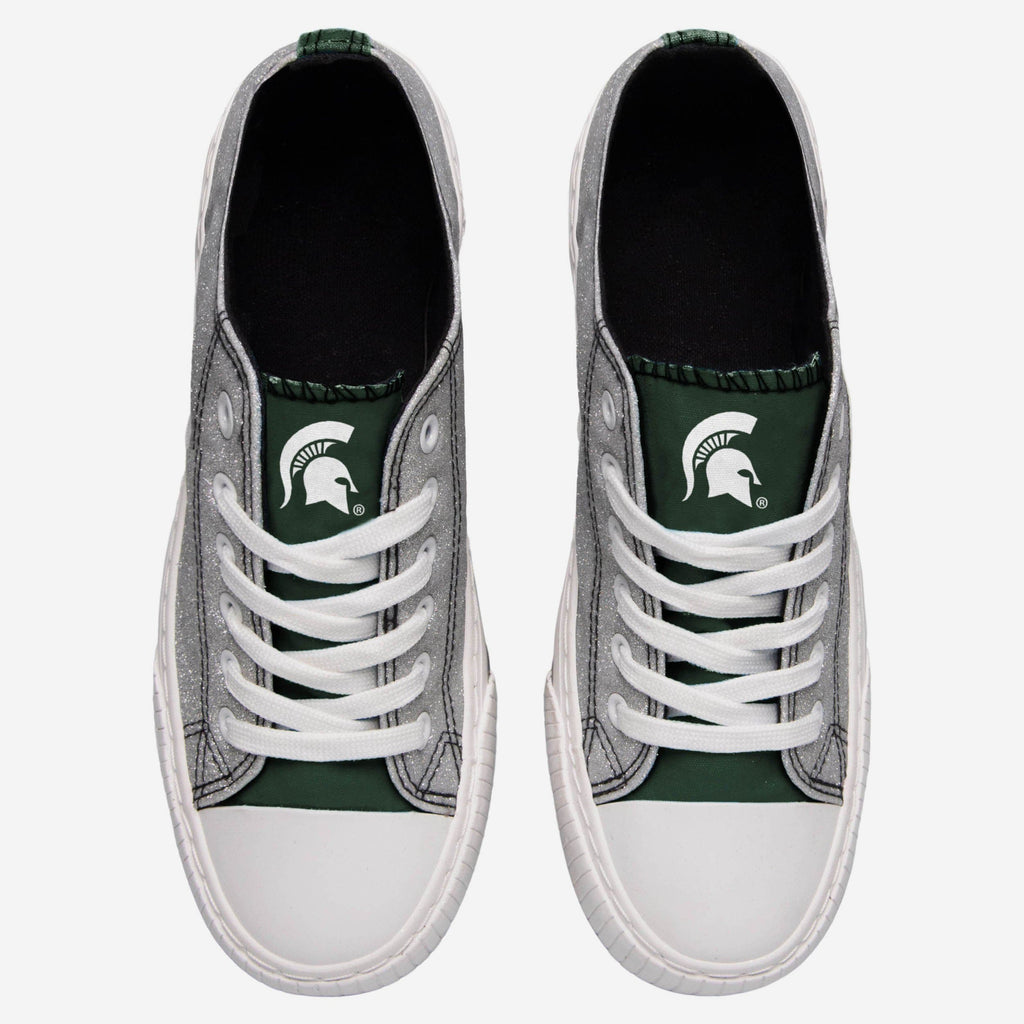 Michigan State Spartans Womens Glitter Low Top Canvas Shoe FOCO