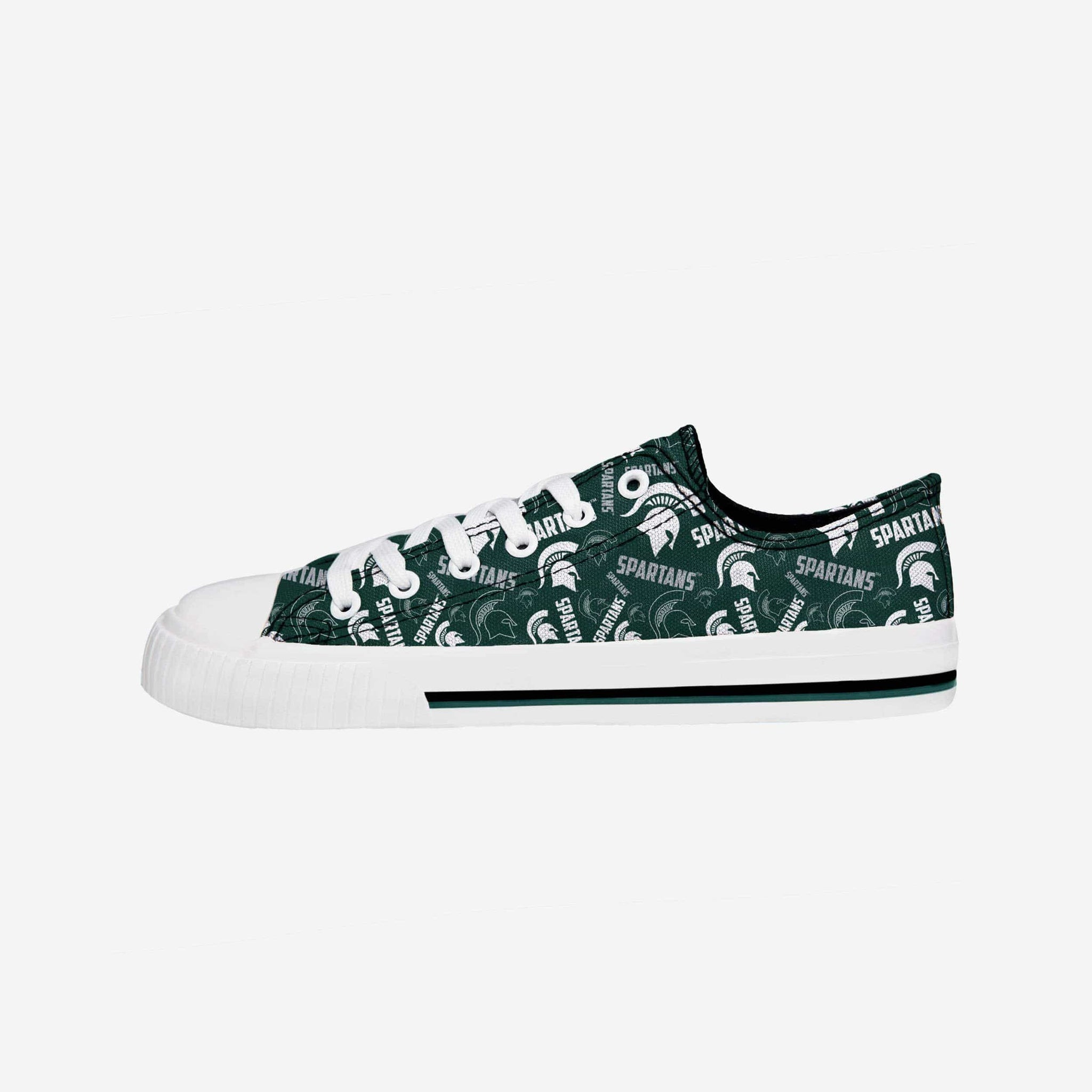 Michigan State Spartans Womens Low Top Repeat Print Canvas Shoe FOCO