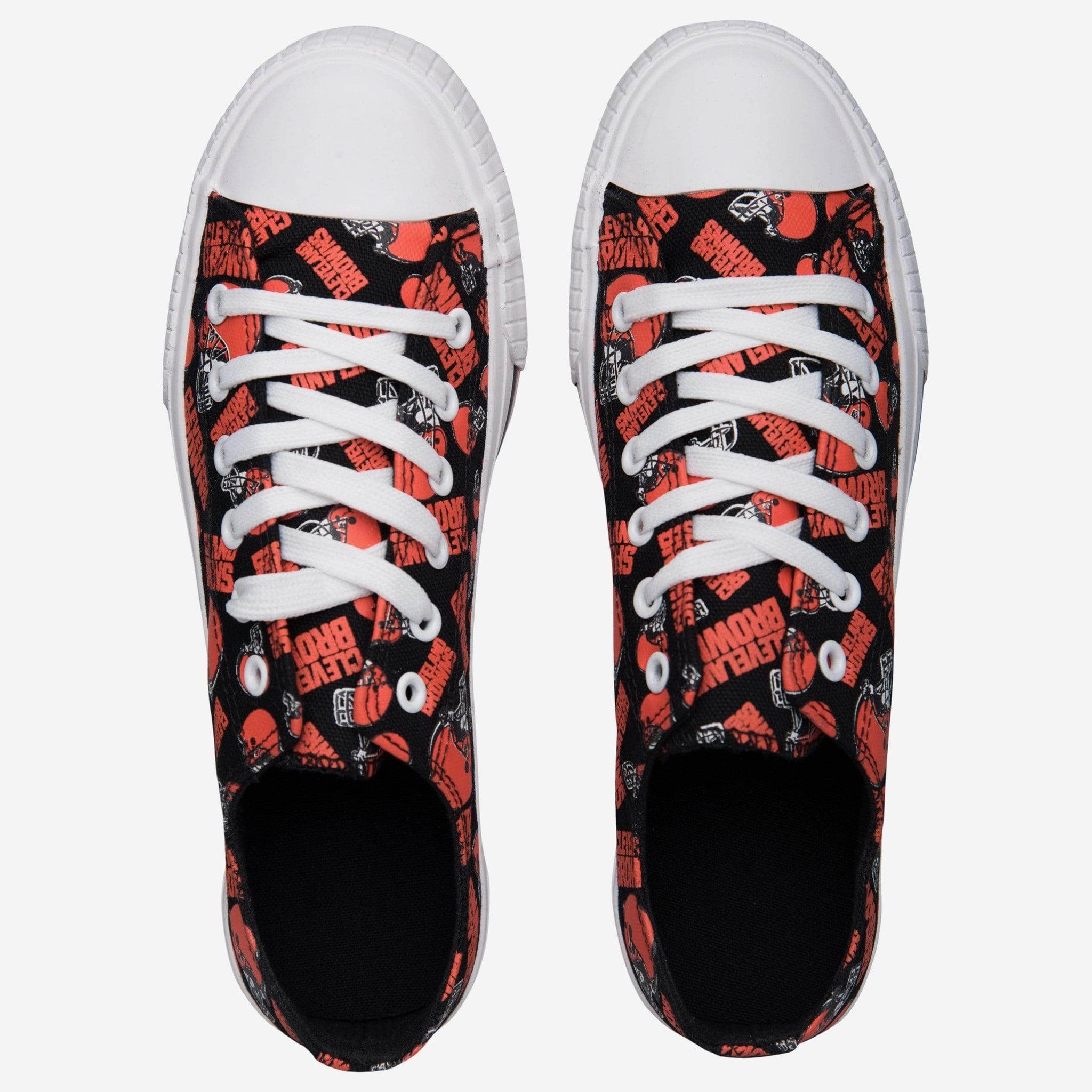 Cleveland Browns Womens Low Top Repeat Print Canvas Shoe FOCO