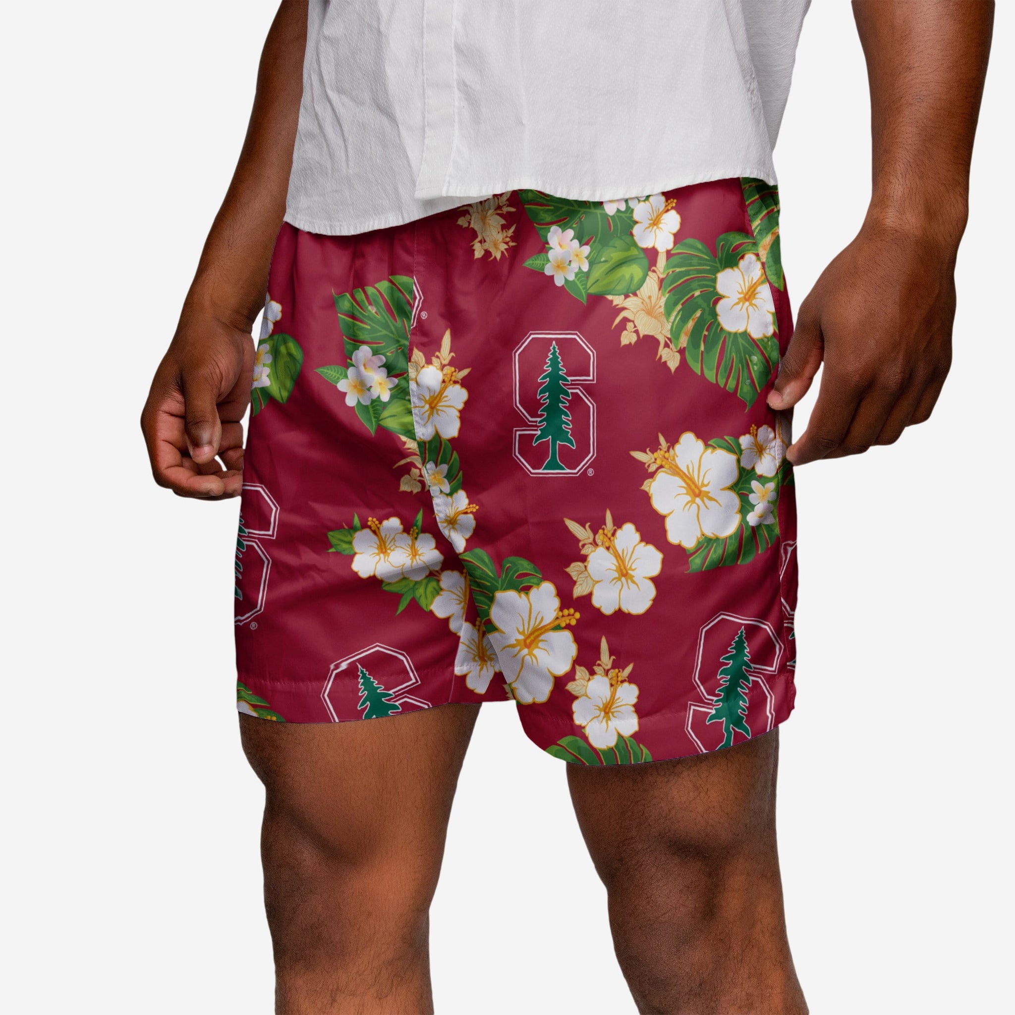 Stanford Cardinal Floral Swimming Trunks FOCO