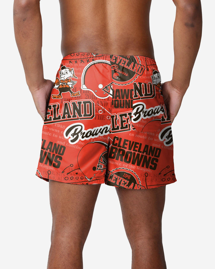 Cleveland Browns Logo Rush Swimming Trunks FOCO