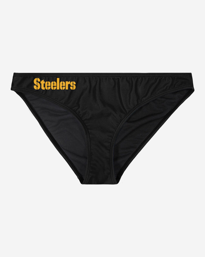 Pittsburgh Steelers Womens Solid Wordmark Bikini Bottom Foco 