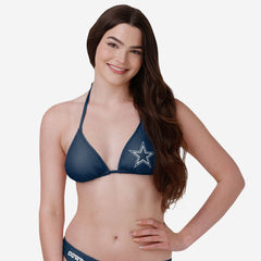 Women's G-III 4Her by Carl Banks Navy Dallas Cowboys Breaking Waves Bikini  Bottom