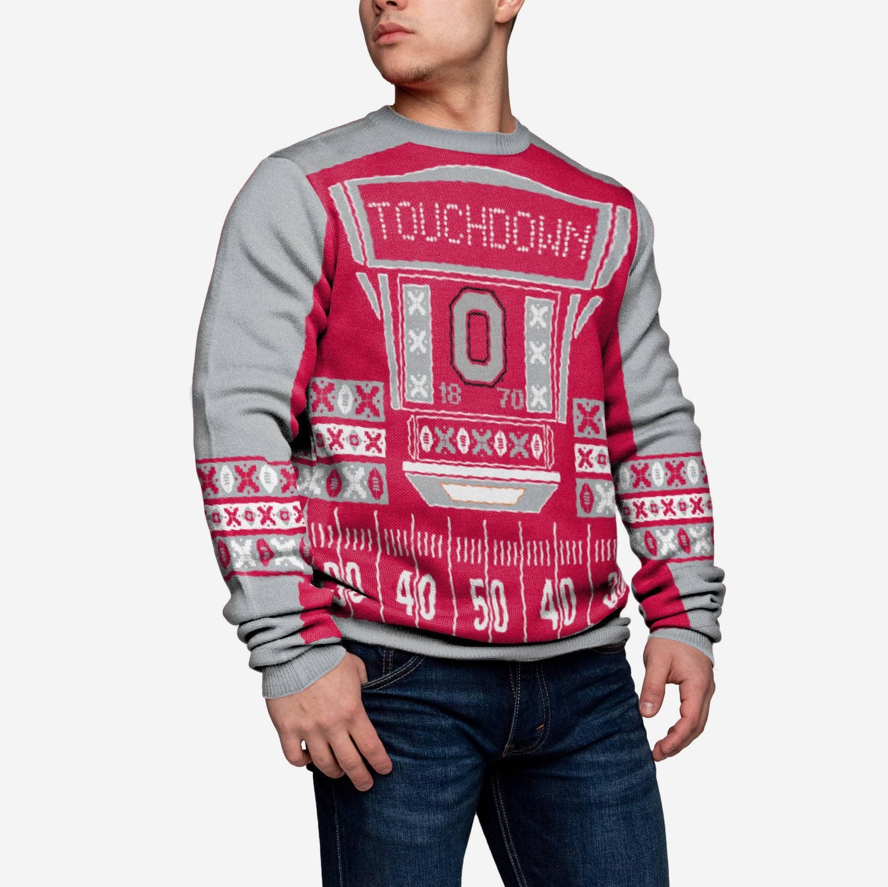 ohio state light up christmas sweater