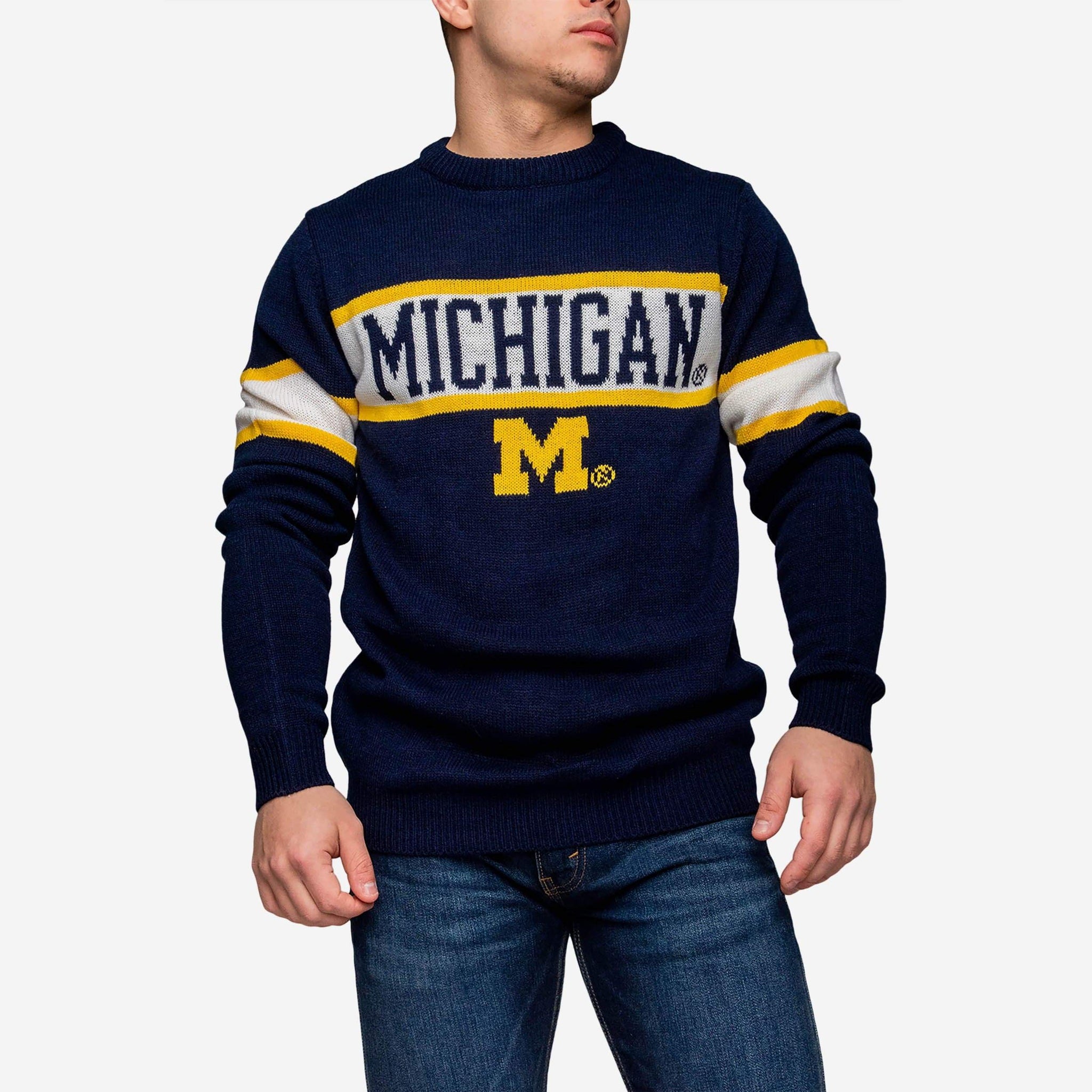 Michigan Wolverines Vintage Stripe Sweater FOCO