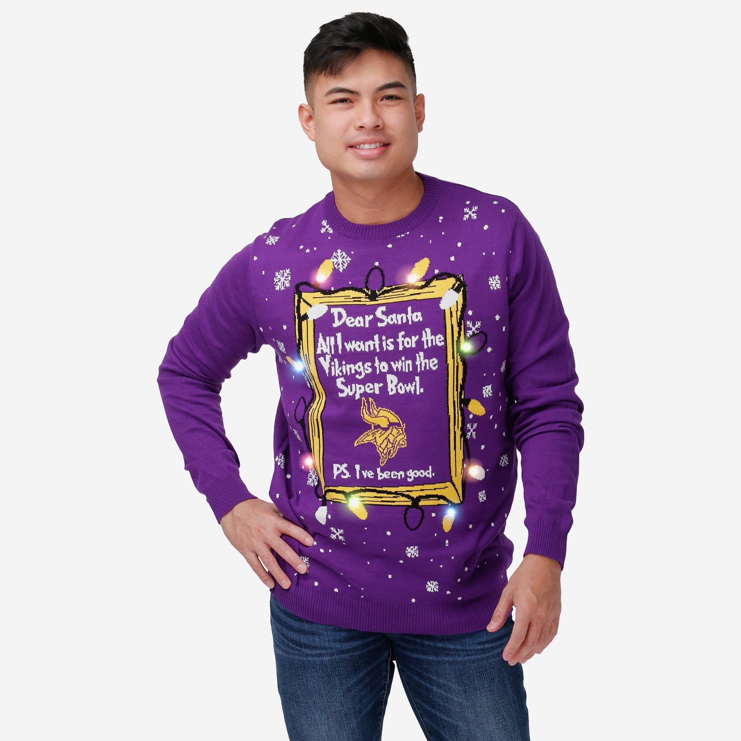 vikings light up christmas sweater