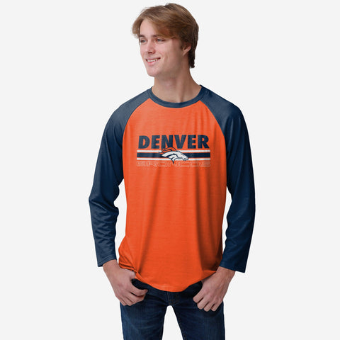 FOCO Denver Broncos NFL Womens Team Stripe Property of V-Neck T-Shirt