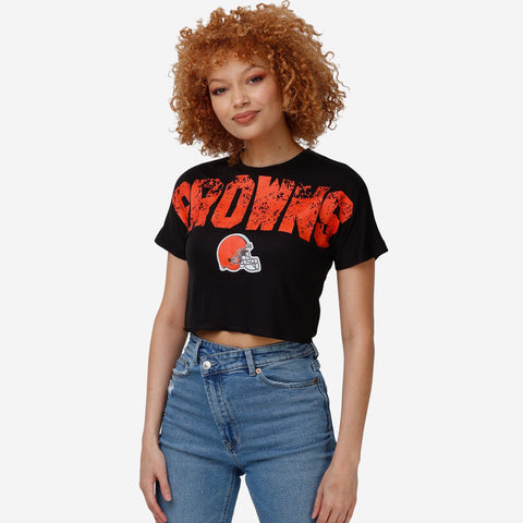 FOCO San Francisco Giants MLB Womens Distressed Wordmark Crop Top