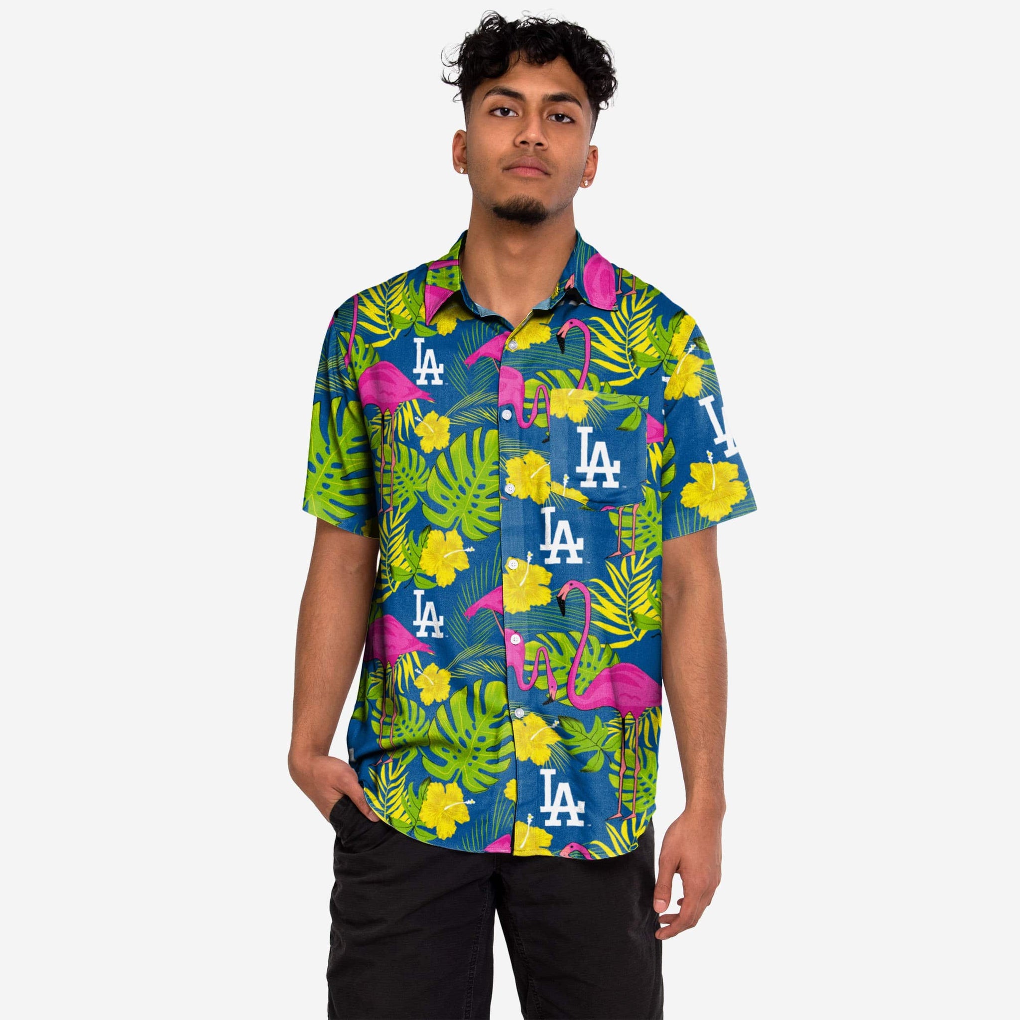 Los Angeles Dodgers Logo Hawaiian Shirt Men La Dodgers Baseball Apparel  Vintage Palm Tree Unisex