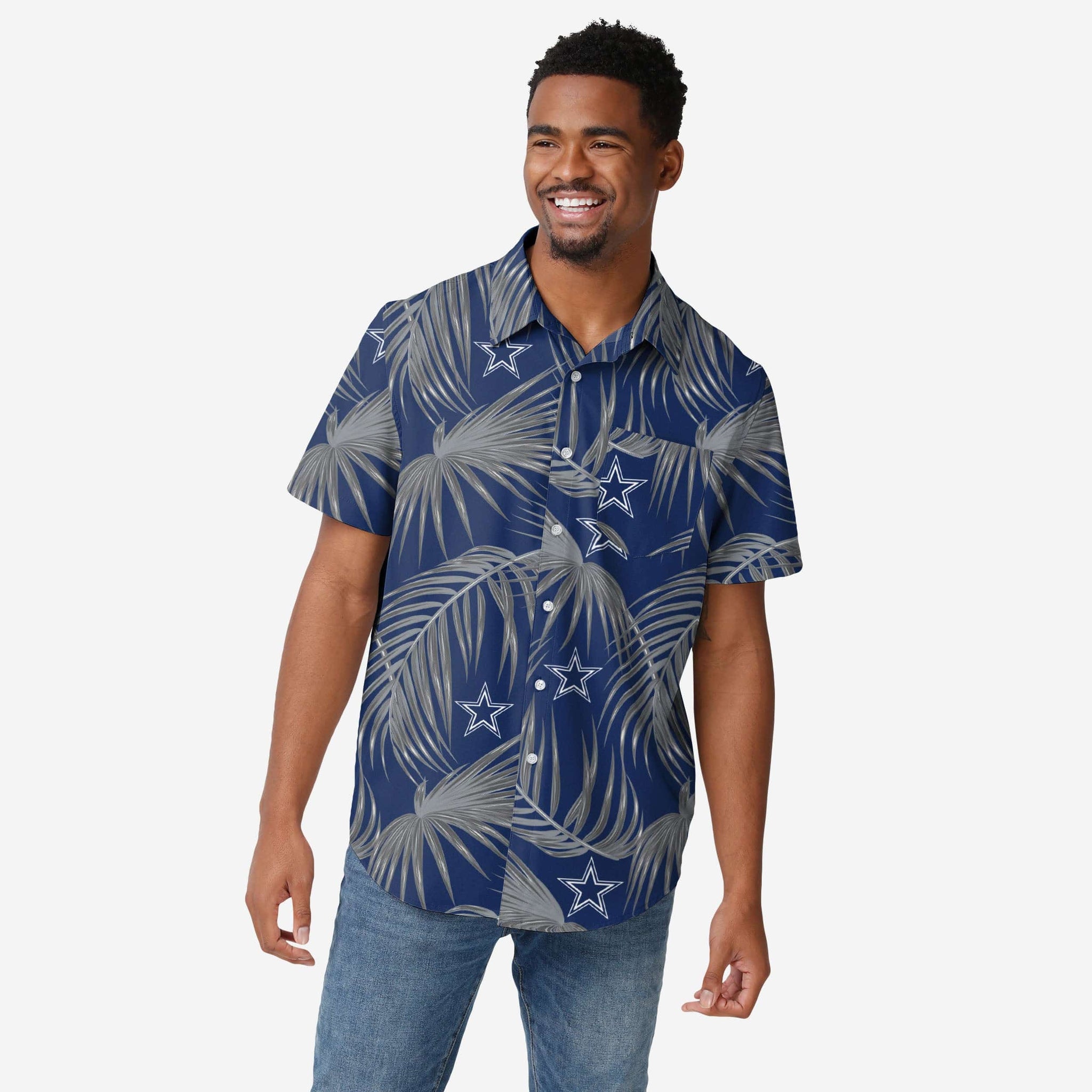 Dallas Cowboys Hawaiian Button Up Shirt FOCO