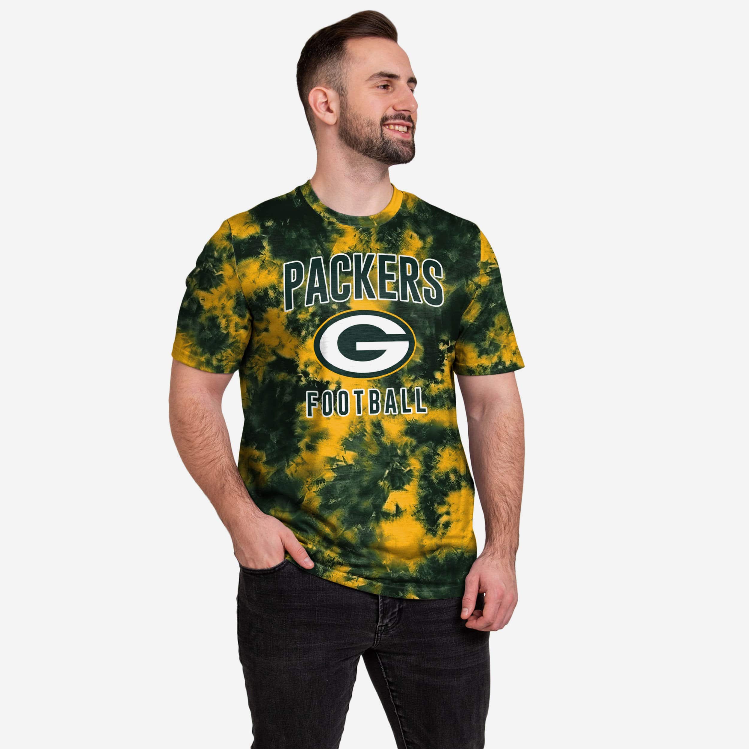 Green Bay Packers Majestic Vintage Green Tie Dye T-Shirt