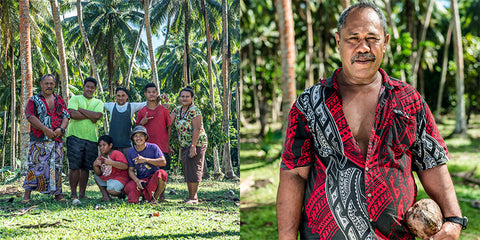 Samoa locals with coconut