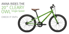 Cleary Owl 20" child bike in green - from Kids Bikes Canada