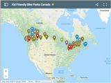 Canadian Map of bike parks, pump tracks and BMX tracks