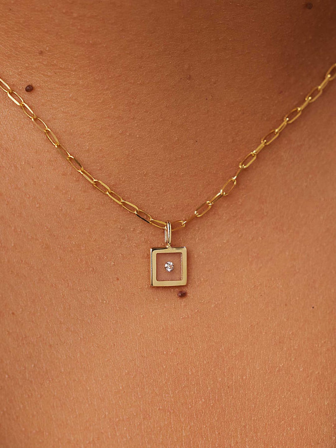 Gold Pendant - Floating Diamond Charm, Ana Luisa