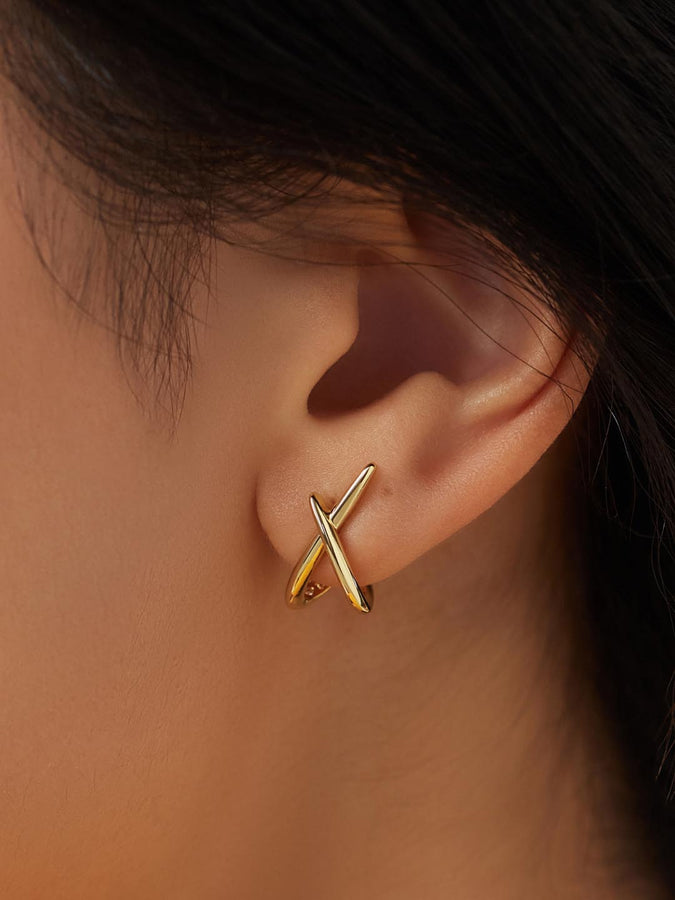 ash double gold earrings from ana louisa