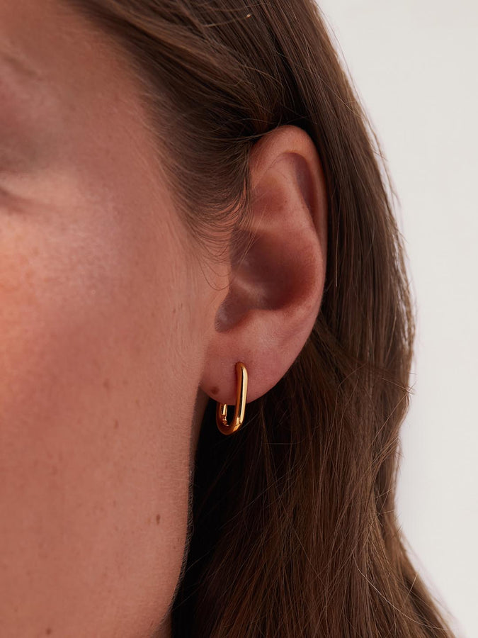 Thin Medium Hoop Earrings - A New Day™ Gold