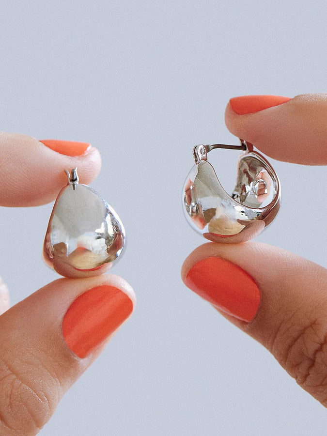 Eco Express Silver Hoop Earrings - Jewelry by Bretta