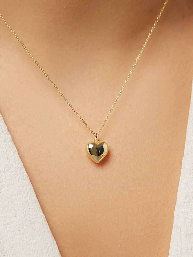 Heart Pendant Link Chain Silver Necklace – www.pipabella.com