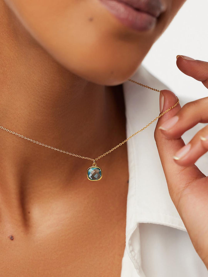 Dainty Trio Blue Sapphire Layering Necklace 14K Gold | LeMel – LeMel