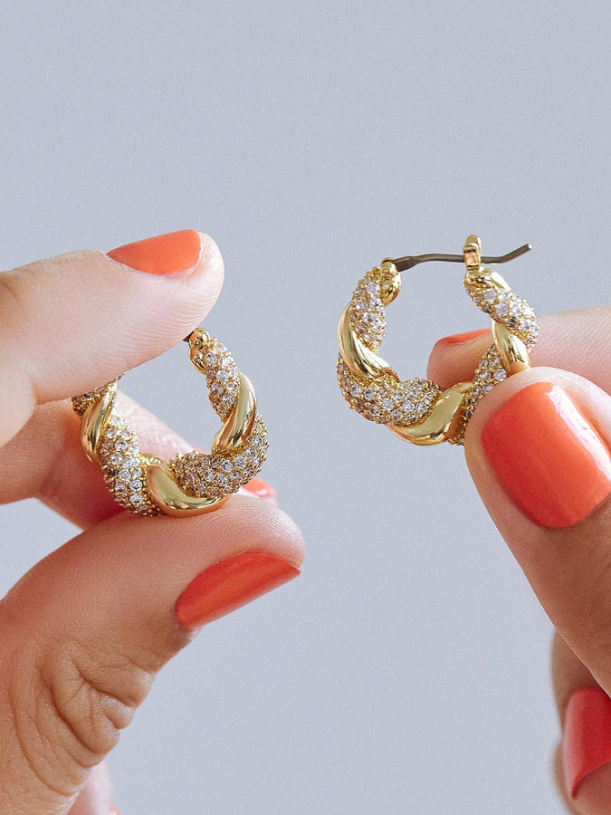 Twisted Hoop Earrings - Paris Small