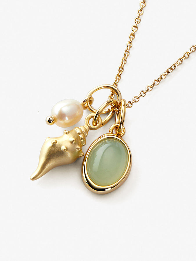 Gold Charm Necklace - Ocean, Ana Luisa