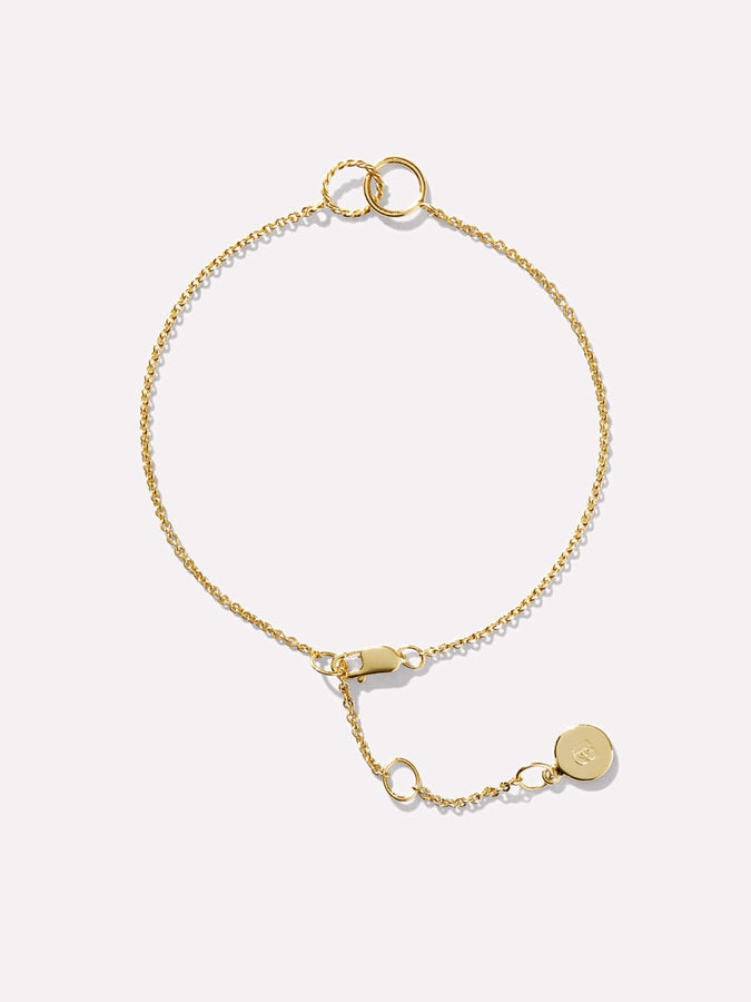 14K Gold Thin Chain Link Bracelet, Solid Gold Bracelet – AMYO Jewelry