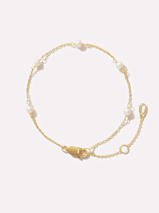 Buy Estele Gold Plated Adorable Pearl Bracelet for Women Online